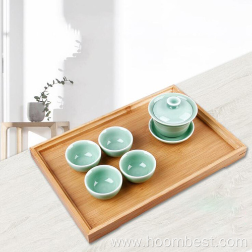 Solid Bamboo Organic Tea Serving Tray